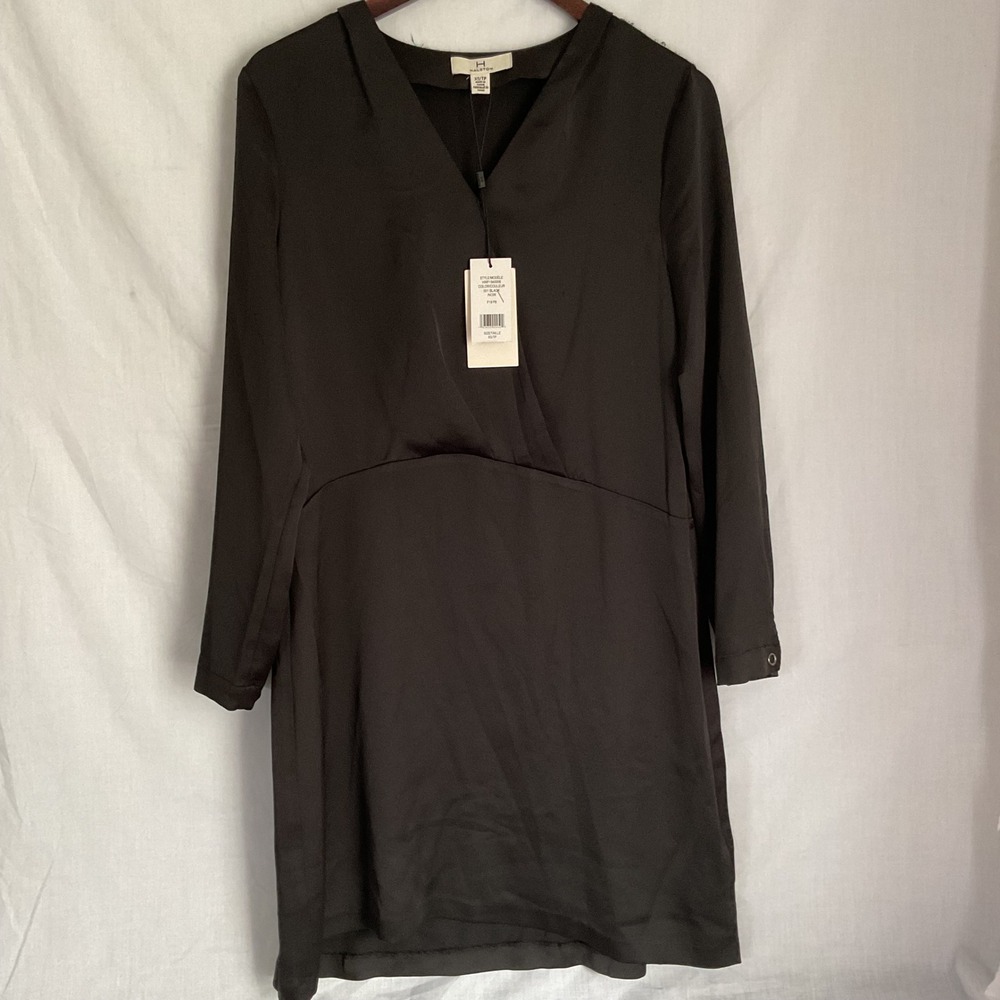 Halston NWT FLAWED Black Long Sleeve Dress - Career, Cocktail, Party - XS